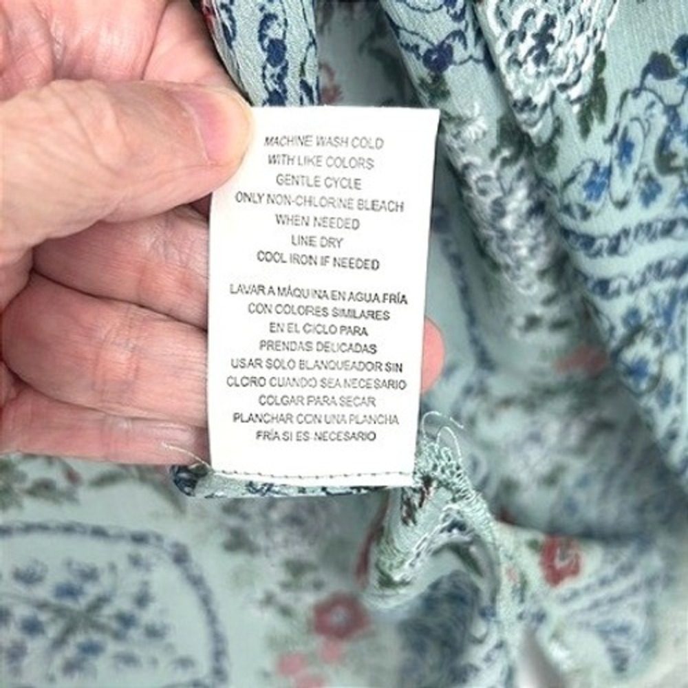 Mason & Belle Floral Medallion Crochet Lace Trim Kimono Wrap Blue XL - Picture 8 of 8